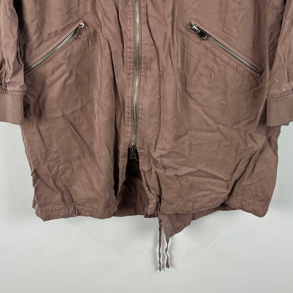 DEX Windbreaker Jacket Size 2X Pink Long Sleeve Full Zip Band Collar Pockets - Picture 4 of 9